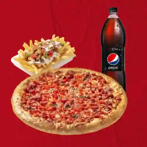 Pizza de 3 Ing + Bb 1,5 Lts +Complemento