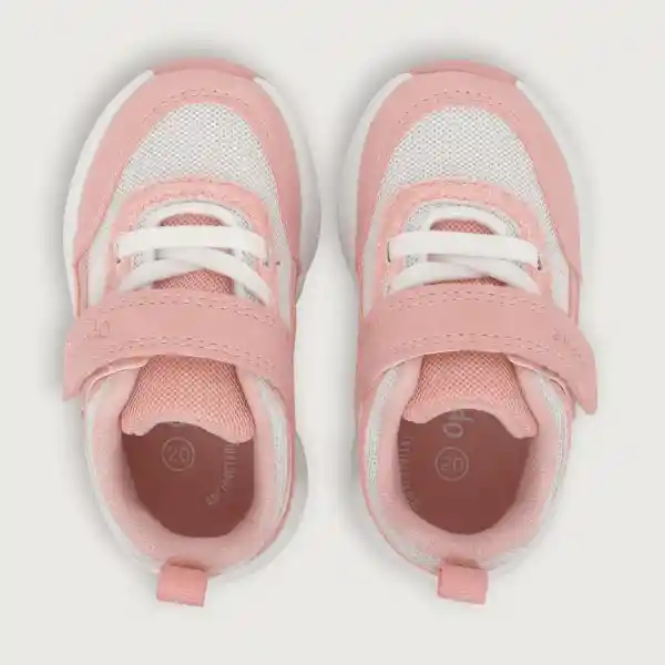 Zapatillas Chunky Velcro Elástico Niña Rosado Talla 28 Opaline