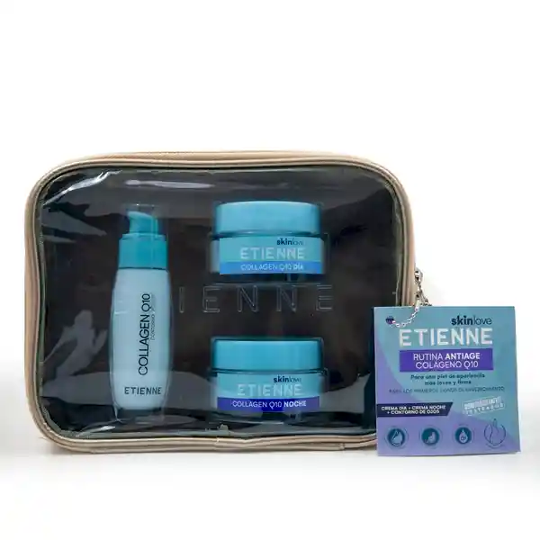 Etienne Estuche Collagen Q10 Día Noche + Contorno + Cosmetiqueras