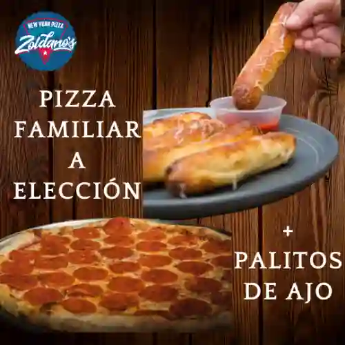 Pizza Familiar + Palitos de Ajo