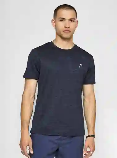 Head Polera Manga Corta Train Hombre Azul M TTEM