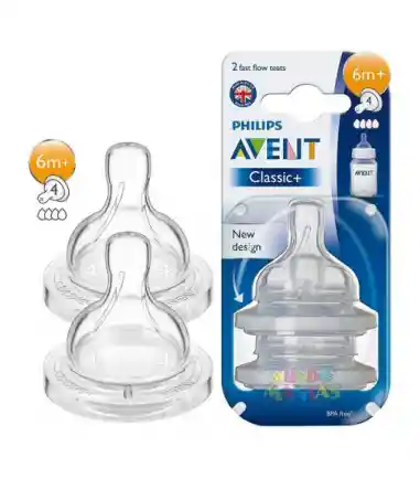 Philips Avent Pack 2 Classic Tetina Anticólicos 6m+