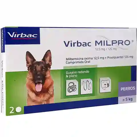 Milpro Antiparasitario Perros Mas de 5k (12.5 mg / 125 mg)