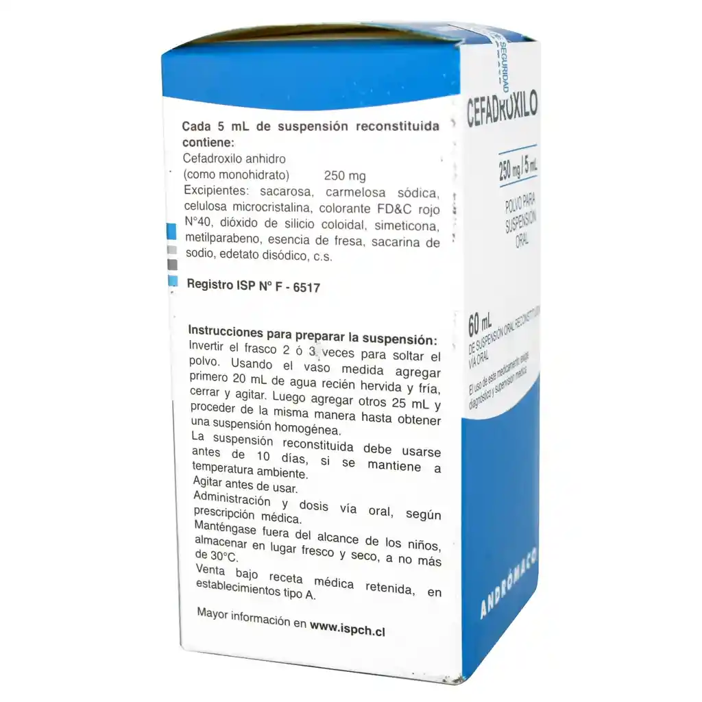 Cefadroxilo 250 Mg Caja X 60 Ml