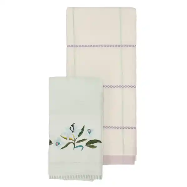 Set Toallas de Visita Flores Casaideas