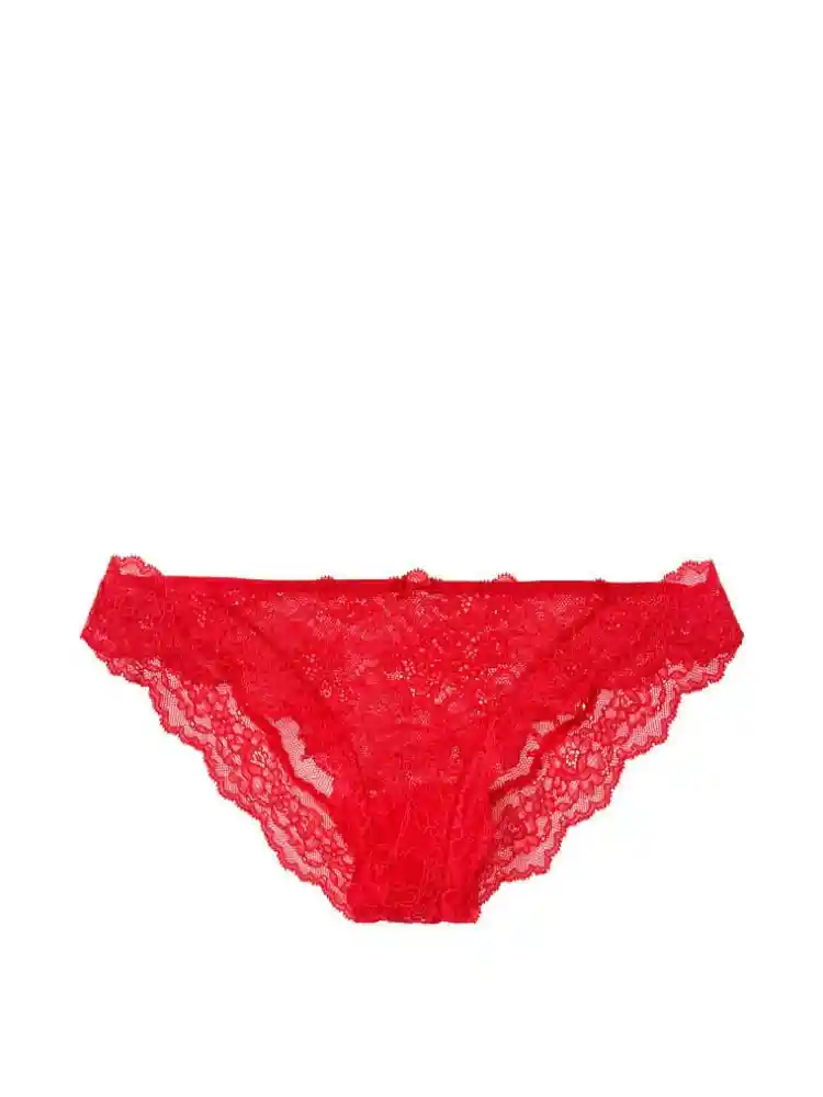 Victoria's Secret Panty Bikini Con Encaje Rojo Talla XS