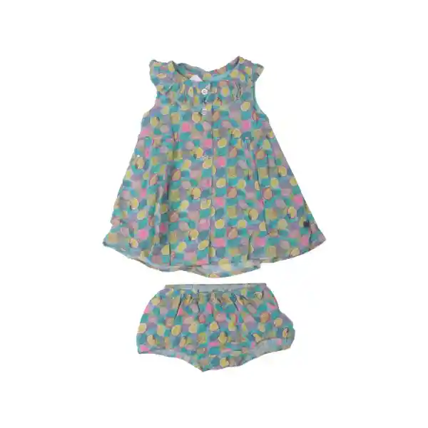 Vestido Bebe Niña Turquesa Pillin 6 M