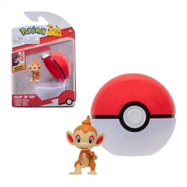 Pokémon Pokebola Con Figura Chimchar & Poké Ball