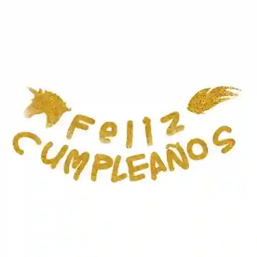Guirnalda Glitter Feliz Cumpleaños Unicornio