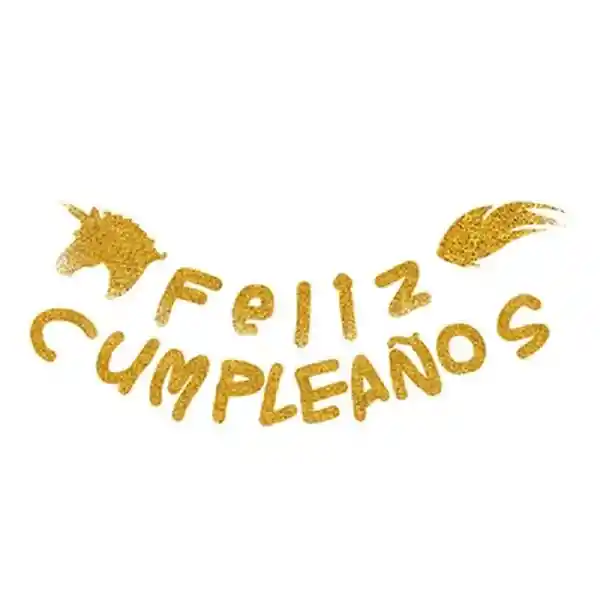 Guirnalda Glitter Feliz Cumpleaños Unicornio