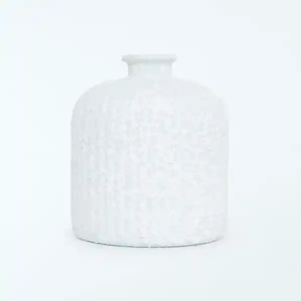 Jarrón Vidrio Textura Blanco S BLW Ripley Home
