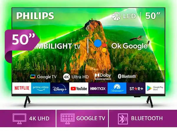 Philips Televisor Smart tv Led Uhd 4k 50 50PUD7908