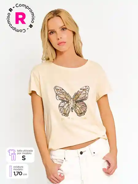 Index Polera Manga Corta Epli Color Amarillo Claro L S25