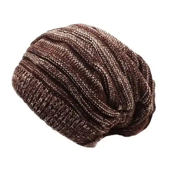 Gorro Modelo Abrigado Beige Con Café