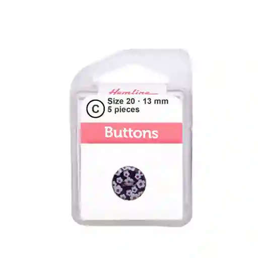 Botón Plástico Diseño Flores Morado Hb07620.54 13mm 5