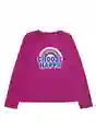 Polera Junior Lentejuelas Day to Day 760 Magenta 12 Años Ficcus