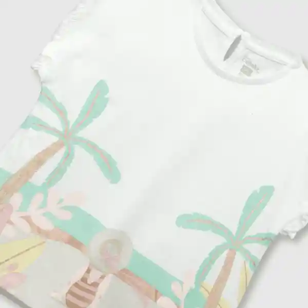 Polera Tropical de Bebé Niña Blanco Talla 18/24M Colloky