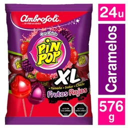 Pin Pop Chupetes Sabor Frutos Rojos