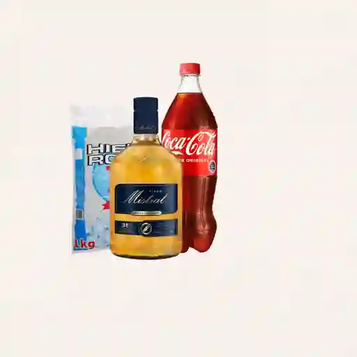 Combo Promo Mistral 1 L + Coca Sin Azucar 1.5 L + Hielo 1 Kg