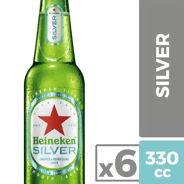 Heineken Cerveza Silver 6 x 355 cc