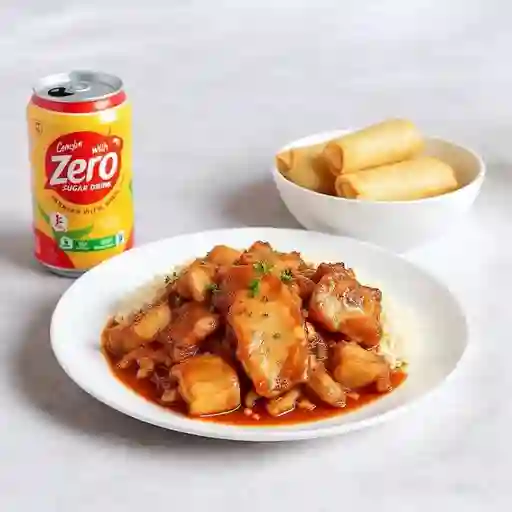 Costillar cantonés con arroz