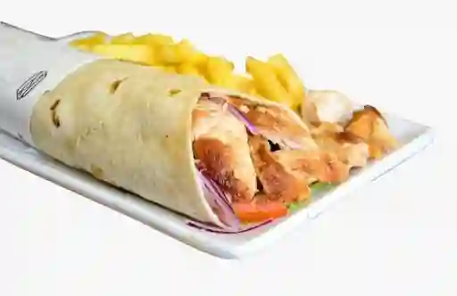 Shawerma Pollo con Papa Frita ,Bebida