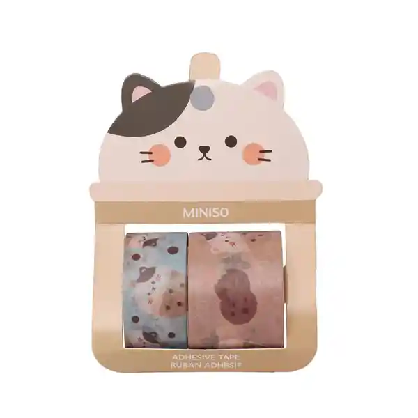 Miniso Cinta Adhesiva Gato Papel Washi
