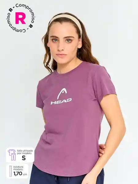 Head Polera Logo Q4 Mujer Morado L SS25