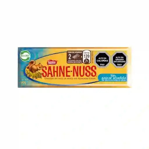 Sahne-Nuss Chocolate de Leche sin Azúcar Añadida