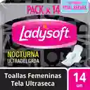 Ladysoft Toalla Higiénica Nocturna Ultra Delgada con Alas