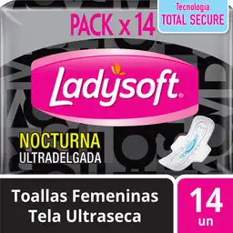 Ladysoft Toalla Higiénica Nocturna Ultra Delgada con Alas