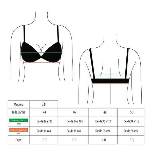 Bikini Estilo Sostén Torcido Copa C Verde Talla 46 Samia