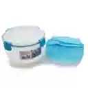 Miniso Set de Contenedor Para Ensalada Con Separación Azul