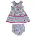 Vestido Bebe Niña Celeste Pillin 3 M