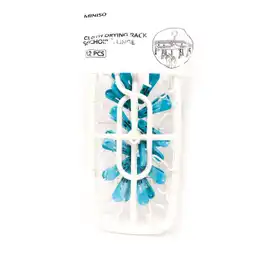 Miniso Tendedero Vertical Con 12 Pinzas Blanco