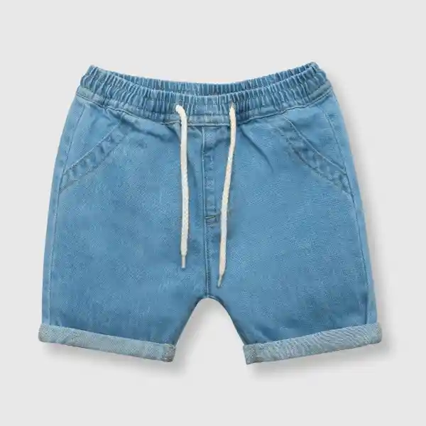 Bermuda Mezclilla de Bebé Niño Light Denim Talla 18/24M Colloky