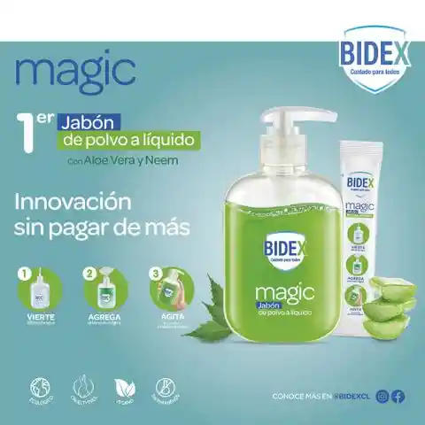 Bidex Jabón en Polvo Pack Recarga Magic Aloe Refill