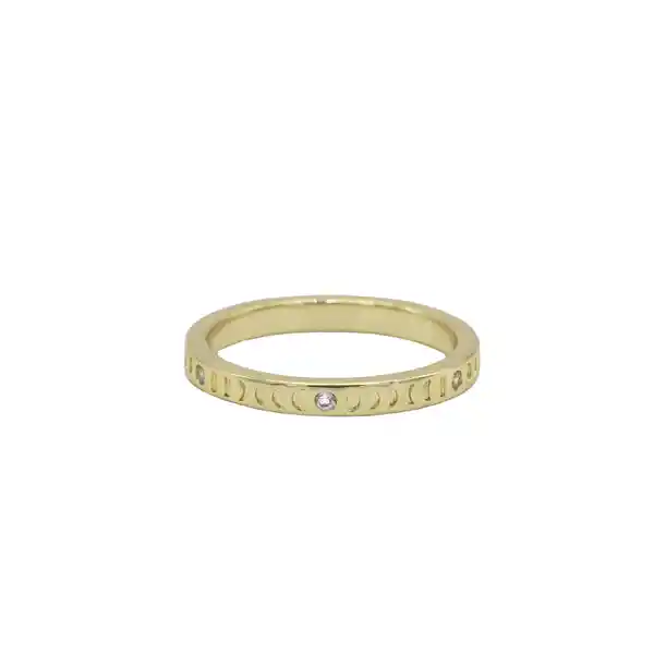 Anillo Lunar Baño de Oro Talla 7 Noa Joyas