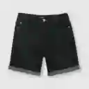 Bermuda Elasticado de Niño Negro Talla 6A Colloky