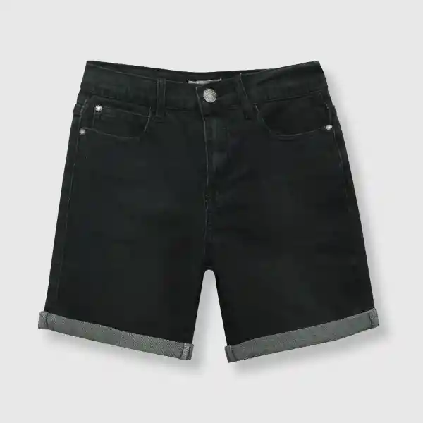 Bermuda Elasticado de Niño Negro Talla 6A Colloky