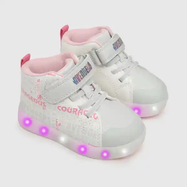 Zapatillas Luces Marvel Para Niña Gris Talla 22 Colloky