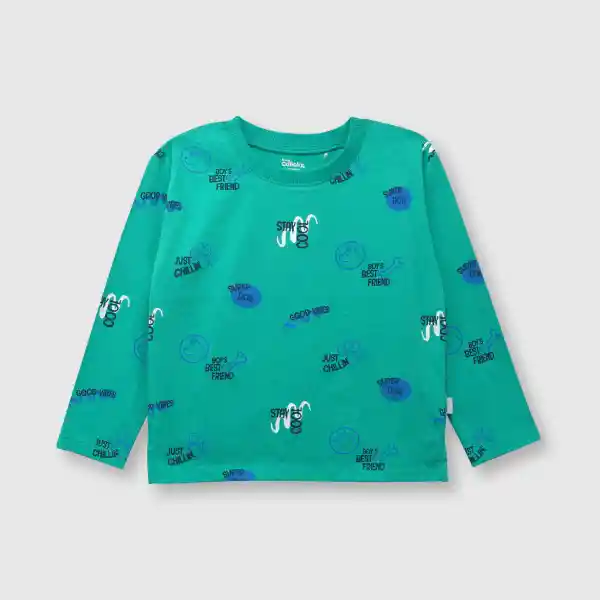 Polera Estampada de Bebé Niño Verde Talla 24M Colloky