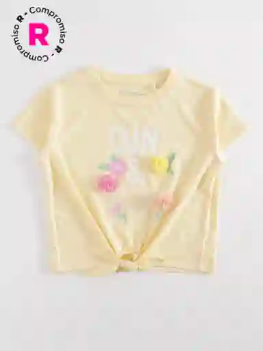 Harvest Polera Manga Corta Petalos Amarillo 8 V26