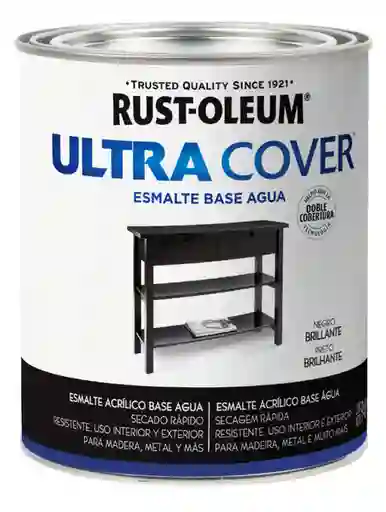 Rust Oleum Esmalte al Agua Ultra Cover Negro Brillante