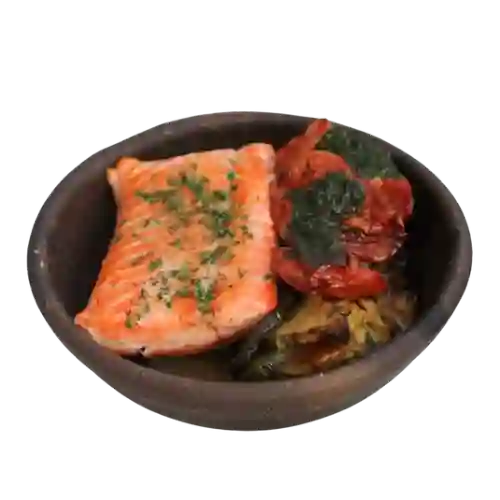 Salmón Sellado + Tiramisú