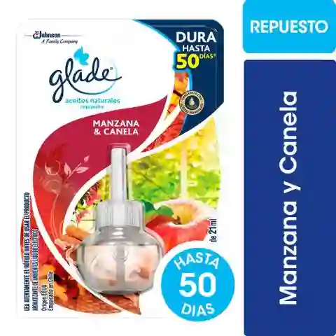 Desodorante Ambiental Glade Aceites Naturales Manzana Canela Aparato + Repuesto 21ml