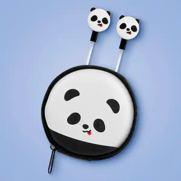 Audífonos de Cable Con Estuche Panda Miniso