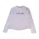 Polera Manga Larga Niña Gris Claro Talla 12 Pillin