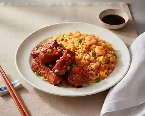 Costillar Cantonés con Arroz Chaufán