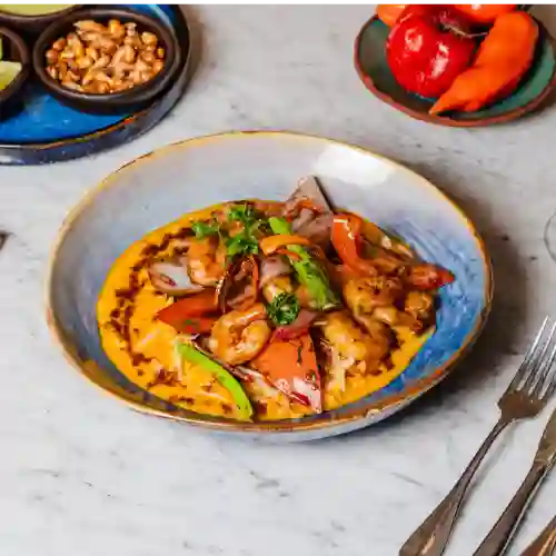 Risotto de Ají Amarillo con Camarón Salt